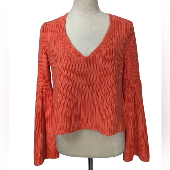 Free People Damsel Flared Sleeve V Neck Sweater Women’s Size Medium NEW - Picture 4 of 11